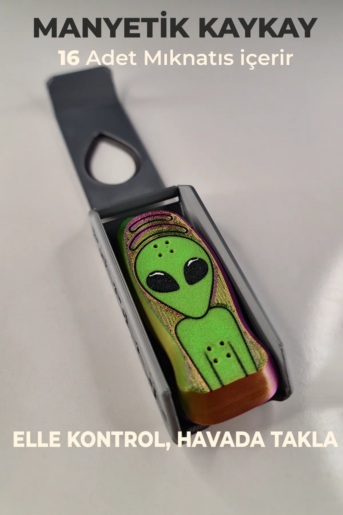 Oldschool-Kickflip Mıknatıslı Kaykay-Alien (Limited Edition)
