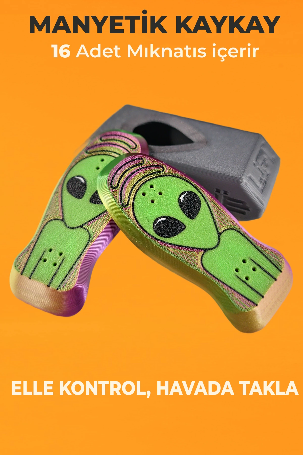 Oldschool-Kickflip Mıknatıslı Kaykay-Alien (Limited Edition)
