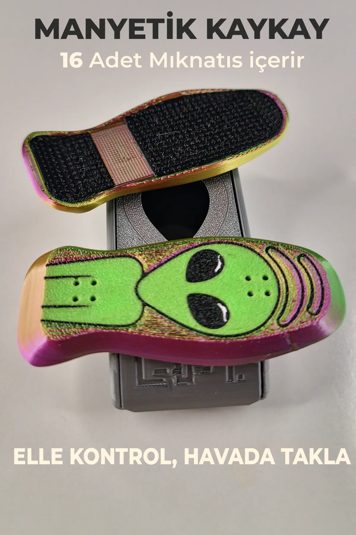 Oldschool-Kickflip Mıknatıslı Kaykay-Alien (Limited Edition)