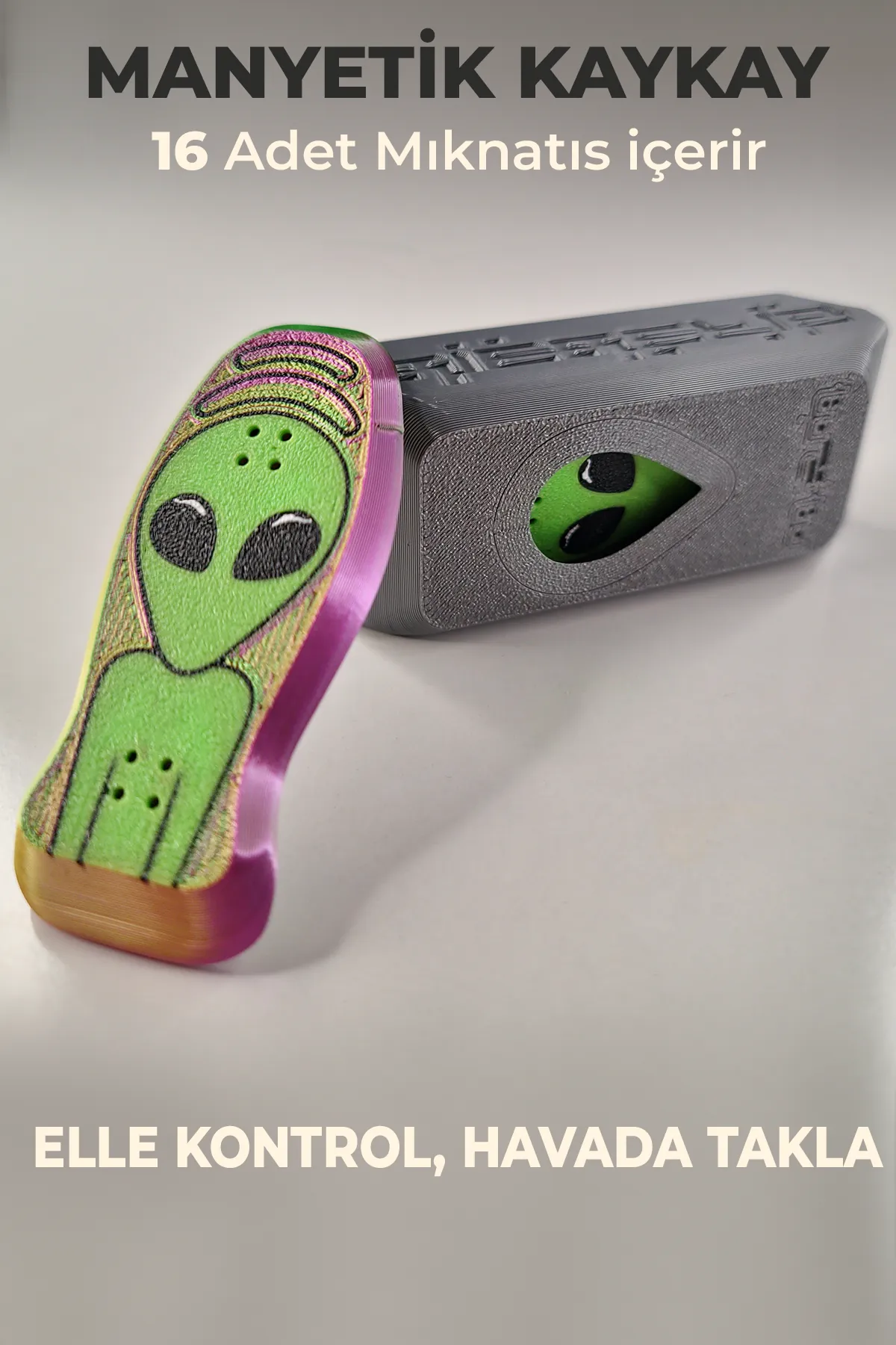 Oldschool-Kickflip Mıknatıslı Kaykay-Alien (Limited Edition)